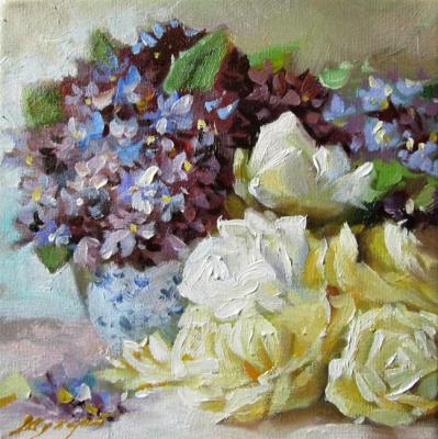 Картина «Фиалки с розами»