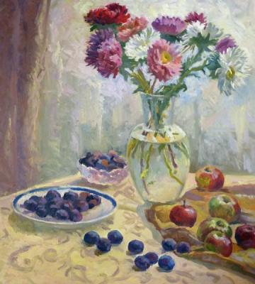 Asters and plums. Georgievskaya Natalia