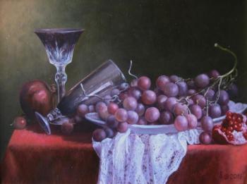 Pomegranate and grapes