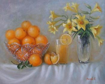 Still life with oranges. Panov Aleksandr