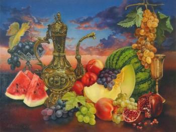 Still life with fruit at sunset-2. Vlasov Andrej