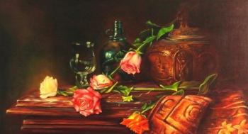 Oriental still life with roses. Romanov Sergei