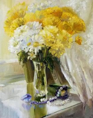 Chrysanthemums with amethysts and pearls. Gerasimova Natalia