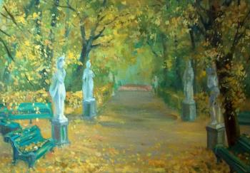 Summer garden in autumn (from the series "Autumn walks in St. Petersburg) (Autumn Garden). Gerasimova Natalia