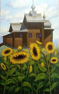 Sunflowers at the church. Markoff Vladimir