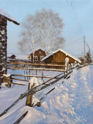 Winter day on village outskirts