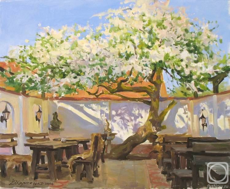 Kharchenko Victoria. Breakfast near an old apple tree