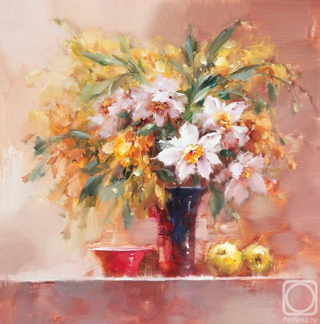 Solovyov Vasily. Mimosa and daffodils