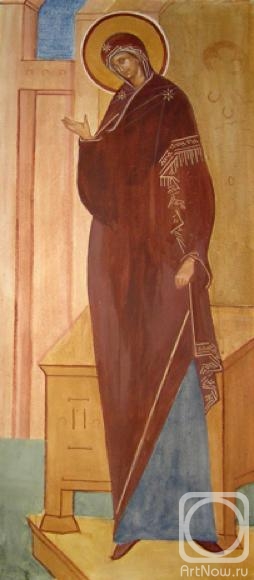 Lutokhina Ekaterina. Fresco. The Dionysius. Frescos copy "Annunciation" (Detal: The Virgin)