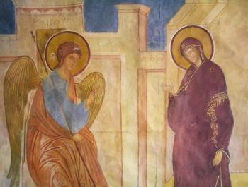 The Dionisy fresco copy Annunciation (fragment) (Order The Fresco). Lutokhina Ekaterina