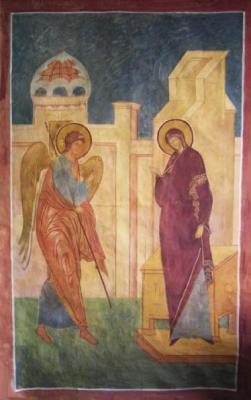 Copy the Dionisy`s fresco Annuciation from St.Ferapont Belozero Monastery (Iconographer). Lutokhina Ekaterina