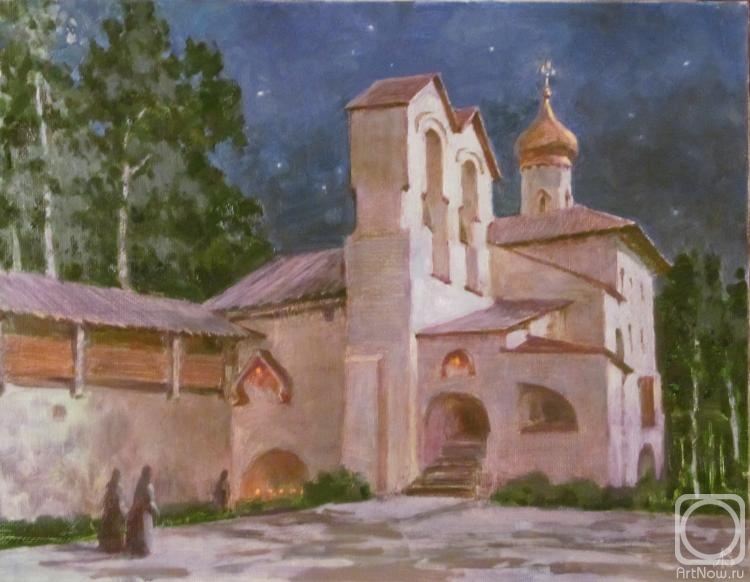 Lapovok Vladimir. Monastery. Full moon