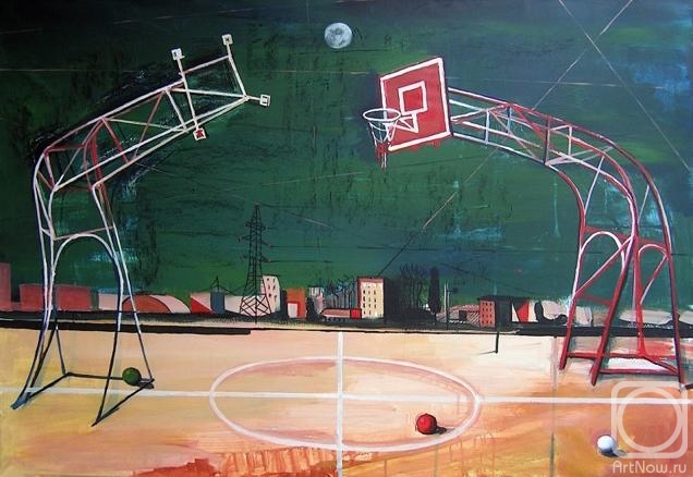 Игра в баскетбол» картина Лутохиной Екатерины (бумага, акрил) — купить на  ArtNow.ru