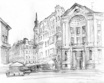 Riga sketches. Dome Square. Korhov Yuriy