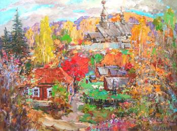 Autumn day high and quiet (Houses On A Hill). Mishagin Andrey