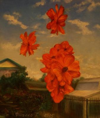 Bouquet of sunny cosmes