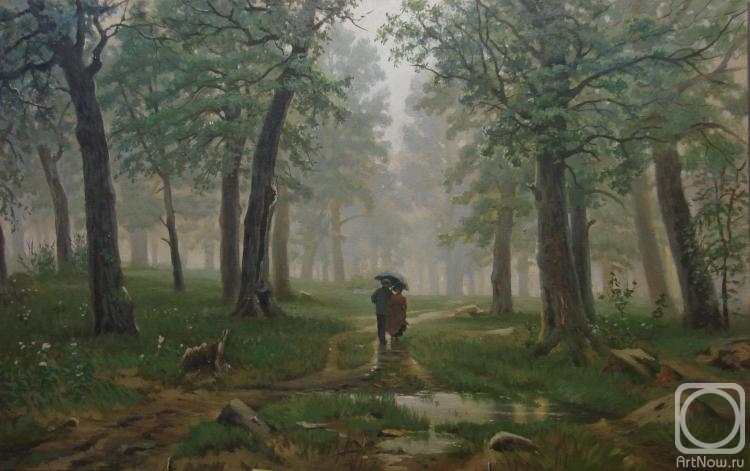 Marchenko Jana. A copy of the work of I. I. Shishkin's "rain in an oak forest"