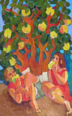 Taste of apples. Summer under an apple tree. Ovchinnikova Alexandra