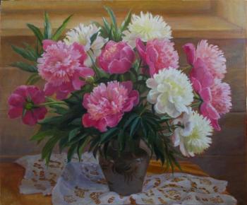 Peonies white and pink. Shumakova Elena