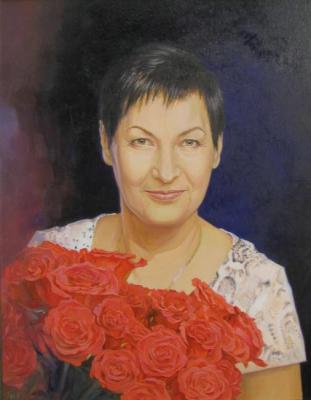 Portrait with roses photograph