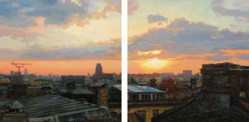 Moscow roofs (diptych)