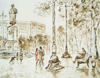 In the square near the memorial to Gogol. Stydenikin Yury