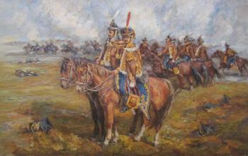 Okhtyrka hussars in the Battle of Borodino in 1812. Fedorov Dmitriy