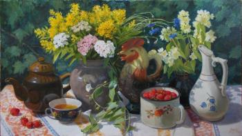 Shumakova Elena Valeryevna. Bouquets and strawberries
