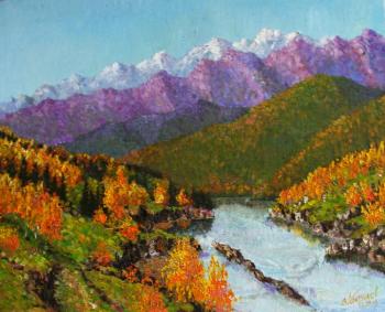 Mountain autumn (Mountain River Katun). Konturiev Vaycheslav