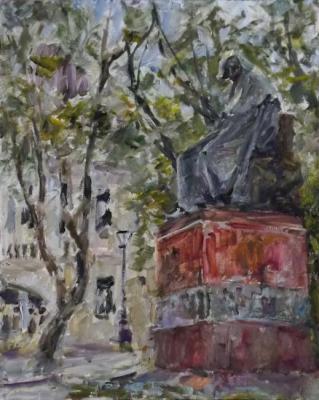Gogol monument in the courtyard of the house-museum at Nikitsky Boulevard. Korolev Leonid