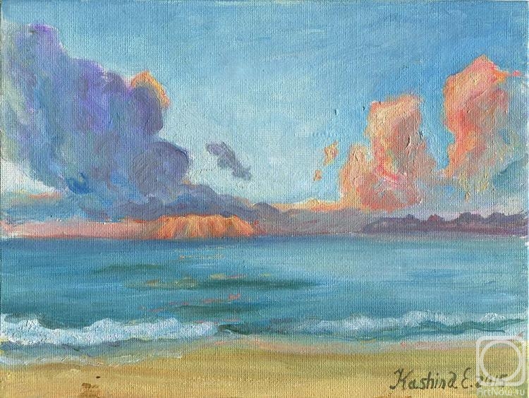 Kashina Eugeniya. Sunrise above the sea. The Cloud-wings