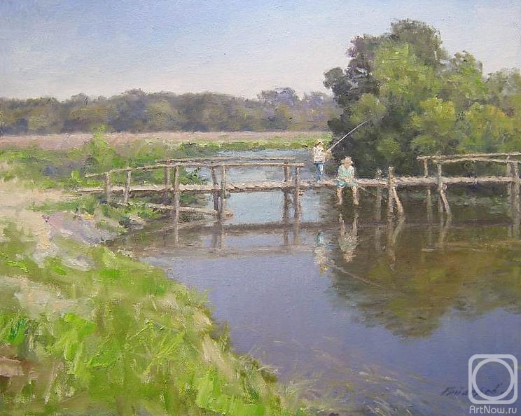 Gaiderov Michail. Summer. Bridge. Fishermen