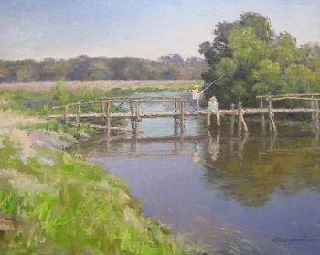 Summer. Bridge. Fishermen. Gaiderov Michail