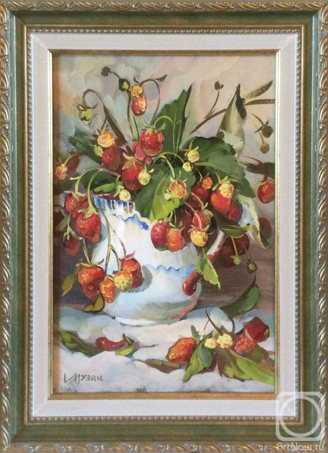 Luzan Irina. strawberries in the vase