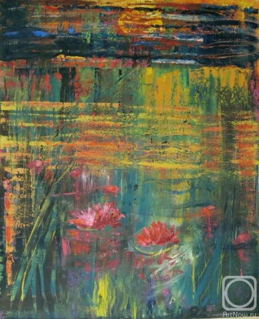 Ixygon Sergei. Pond with water lilies
