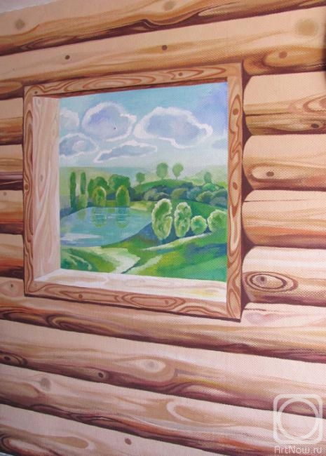 Lushevskiy Andrey. Window with landscape (fragment of painting 2)