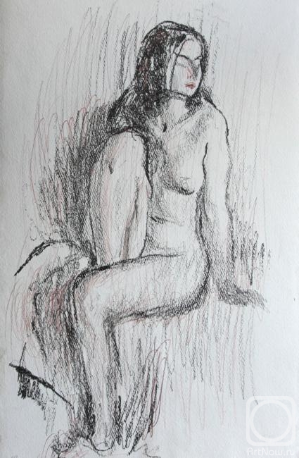 Stroganov Leonid. Nude girl. Drawing