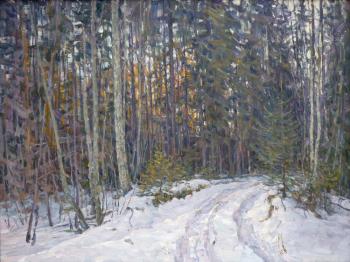 Winter road. Soon evening. Petrenko Boris