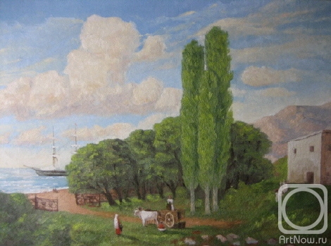 Rogov Vitaly. Crimean landscape (copy from the painting by Aivazovsky I. K.)
