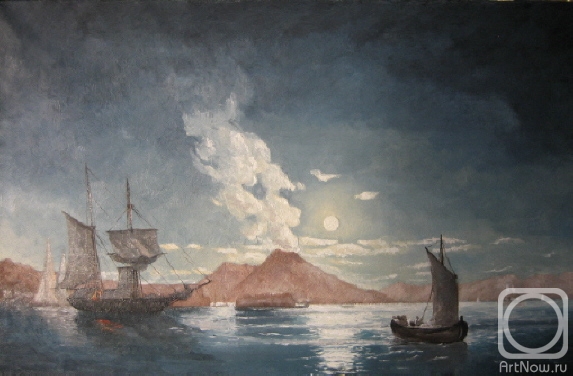 Rogov Vitaly. Bay of Naples at night (copy from the painting by Aivazovsky I. K.)