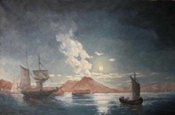 Bay of Naples at night (copy from the painting by Aivazovsky I. K.). Rogov Vitaly