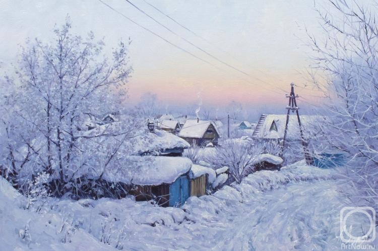 Volya Alexander. Winter in village. Frost