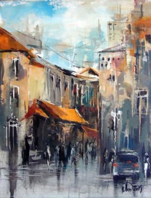 Wet town (Wet Street Painting). Lednev Alexsander