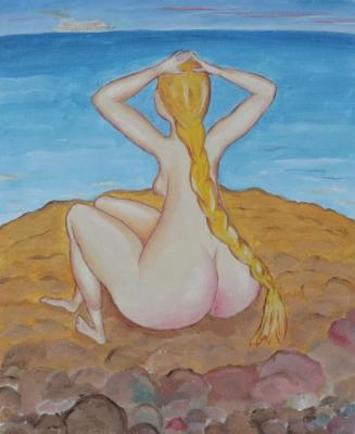 Nude girl on the beach