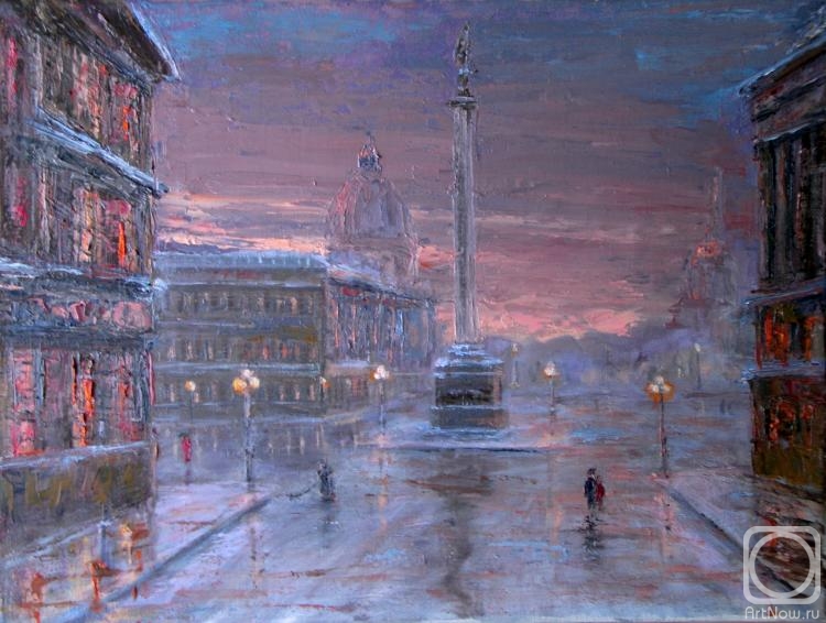 Solovev Alexey. Palace Square. Snow and Rain