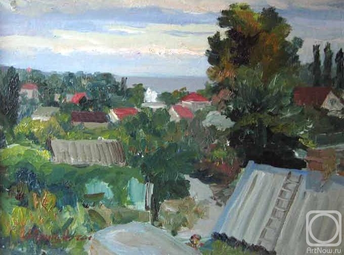 Avrin Aleksandr. Roof. Odessa, view from Williams Street (etude)