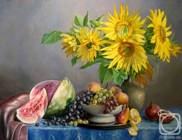 Avrin Aleksandr. Still life with sunflowers