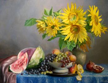 Still life with sunflowers. Avrin Aleksandr