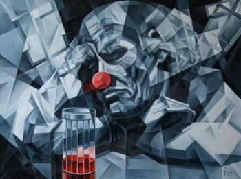Old Clown. Cubo-futurism. Krotkov Vassily