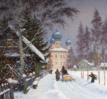 Kargopol. Winter day. Alexandrovsky Alexander